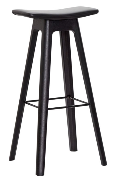 Andersen Barhocker HC1 schwarz 80cm, Ledersitz